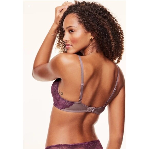 NWT Adore Me Cyla Push Up Bra 34B Purple Lace Sexy Underwire - Picture 4 of 5
